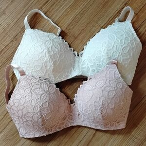 Soft Lace Daydream Bra Set – 36DD Blush & Ivory Romance Excellent Condition